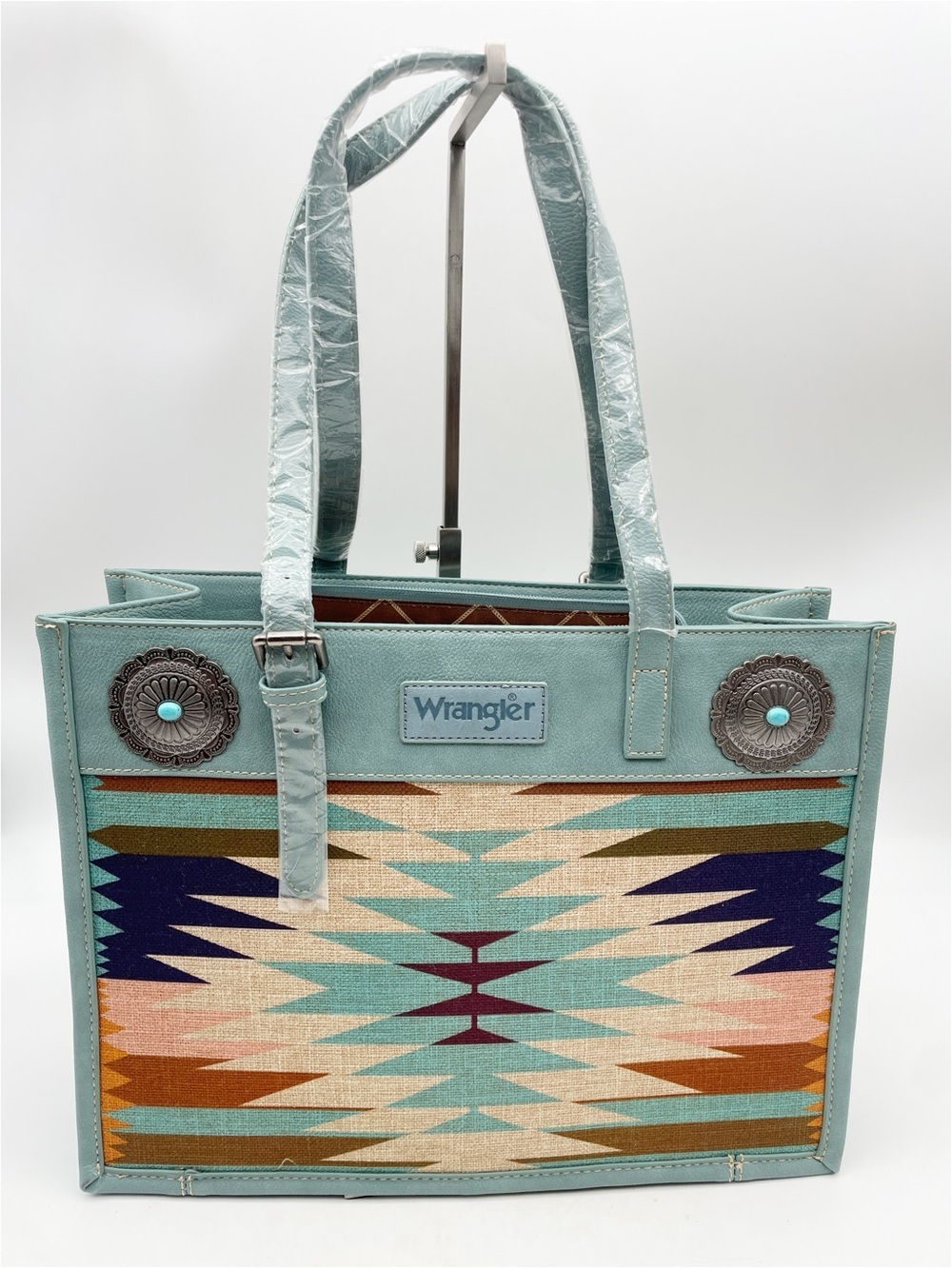 Wrangler Women's Turquoise Aztec Tote Bag
